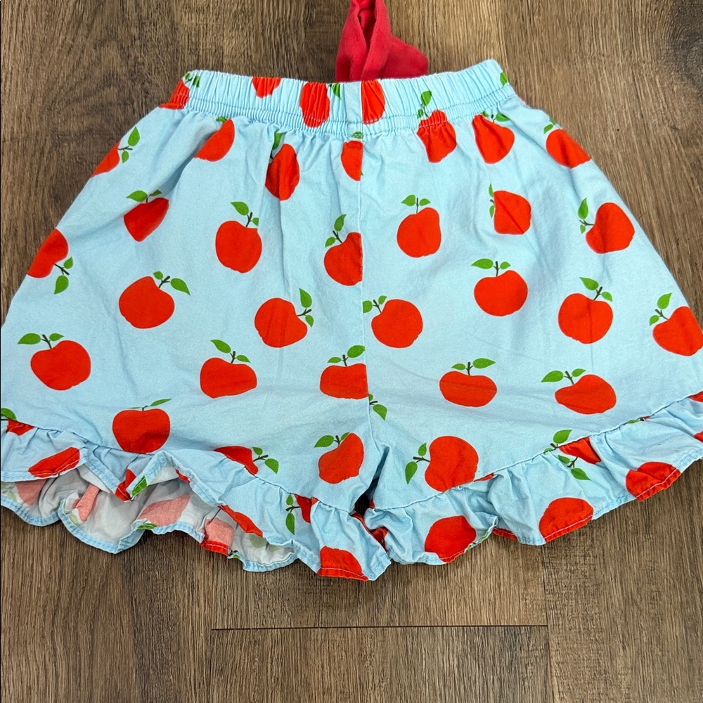 Stitchy Fish,Red Ruffle Top and Apple Print Shorts Set - Picture 9 of 10